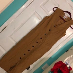 Vintage Maggie London Taupe Maxi Dress